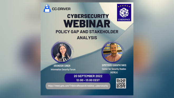 NOTIONES participated in a joint webinar organised by the CC-DRIVER and CYBERSPACE projects